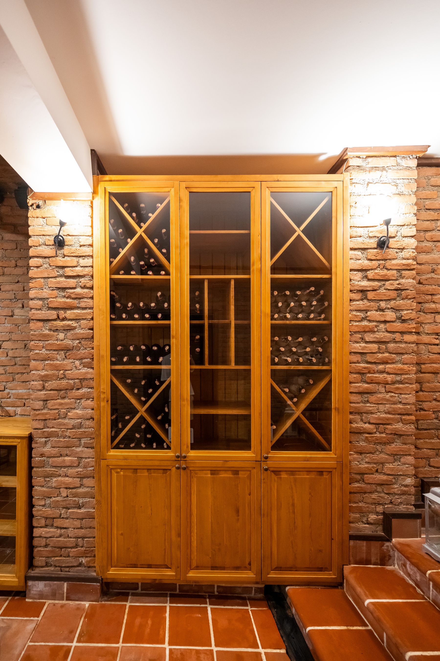 Wine cabinet in the lobby