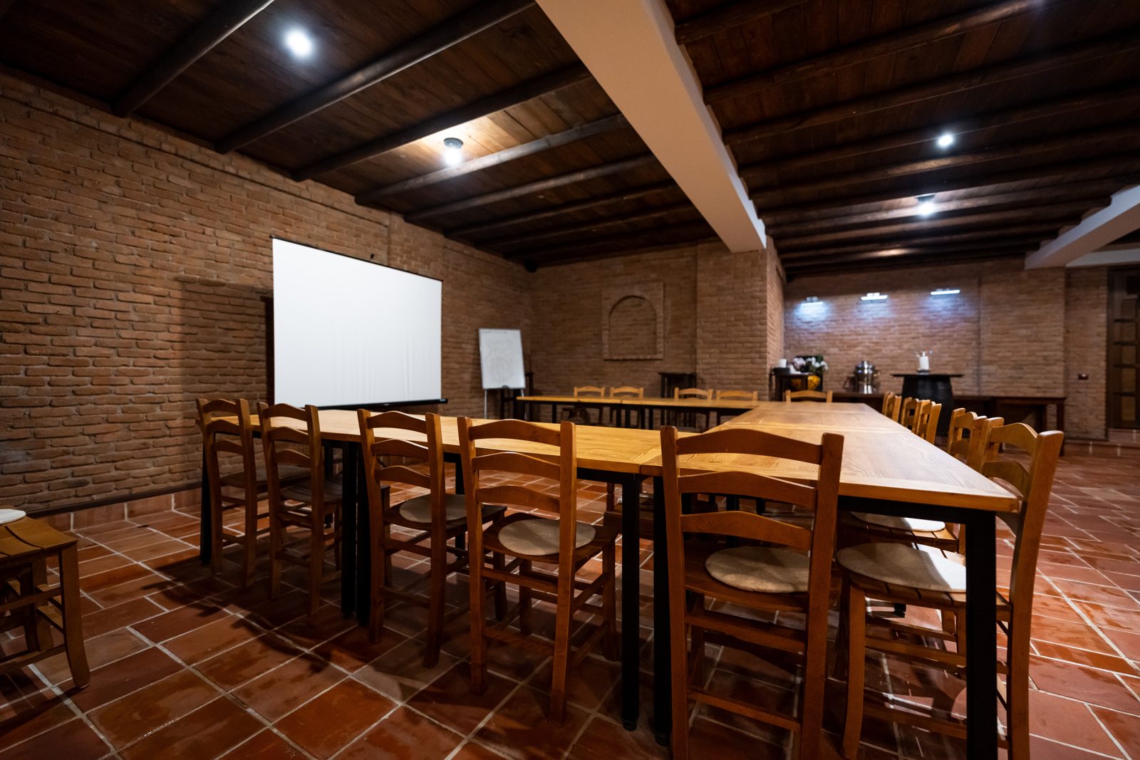 Meeting room with presentation screen