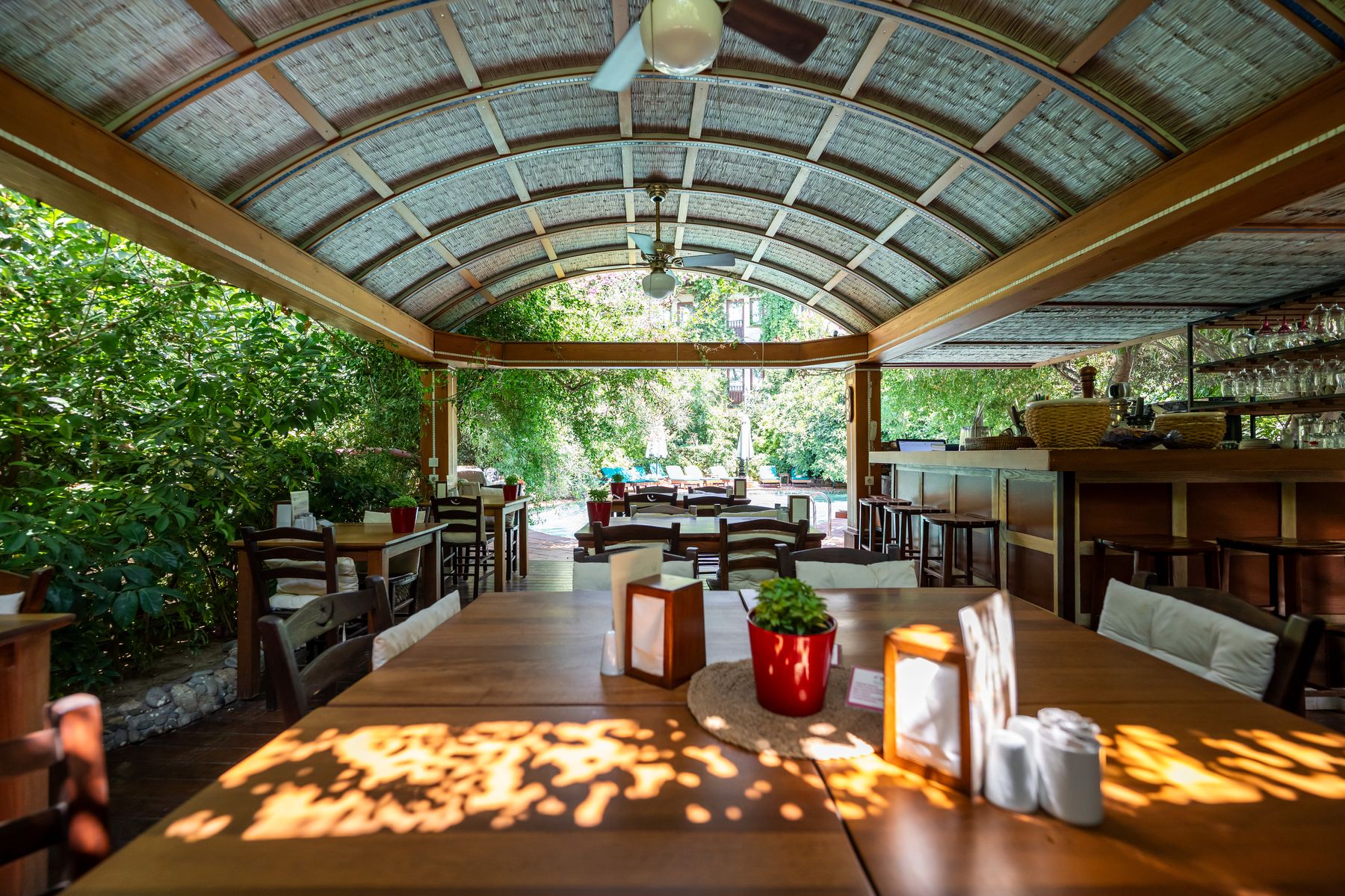 Garden restaurant terrace